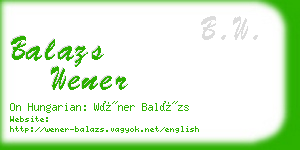 balazs wener business card